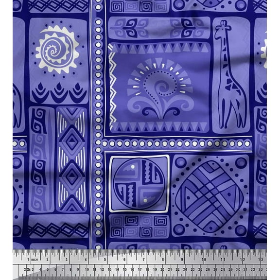 Soimoi Cotton Duck Fabric Patchwork Tribal Printed Craft Fabric by The Yard 42 Inch Wide