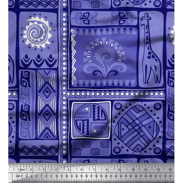 Soimoi Tissu en Coton Patchwork Tribal Imprimé au Mètre 56 Pouces de Large