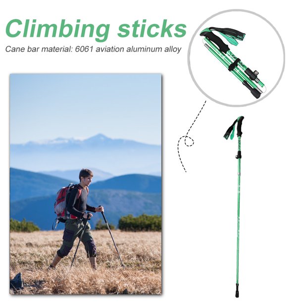 Bastones de trekking al aire libre de 5 secciones Bastón plegable Suministros de montañismo