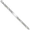 thumbnail image 2 of Sterling Silver 8inch Engraveable Antiqued Figaro Link ID Bracelet QID127, 2 of 3
