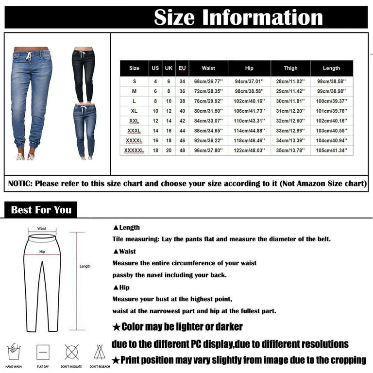 Fragarn Women s Fashion Casual Mid Waist Pocket Jeans Pants Denim