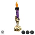 thumbnail image 3 of Luxtrada Halloween Skull Candle Holder Light Skeleton Ghost Hand Flameless Candle Lamp Party Bar Decoration Lamp (Purple), 3 of 10
