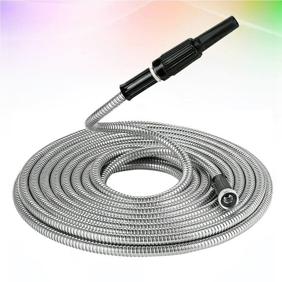 PBPBOX Garden Hose Water Pipe Silver Kink Resistance 1Pack for Garden Use