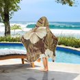 thumbnail image 6 of Tropical Hibiscus Flowers with Brown Hooded Beach Towel Kids Bath Towels Quick Dry for Pool Swiming 50" x 23.5" Microfiber Soft Bathrobe, 6 of 7