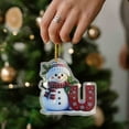 thumbnail image 2 of dajkiuy 26 Letters Christmas Tree Decoration Pendant, Xmas Snowman Alphabet Ornaments for Christmas Tree, Hanging Decorations for Christmas Tree Party Gifts DIY Decor, U, 2 of 5