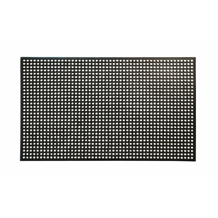 Erie Tools 3x5 Black Rubber Drainage Floor Mat 36 x 60 Anti-Fatigue  Anti-Slip