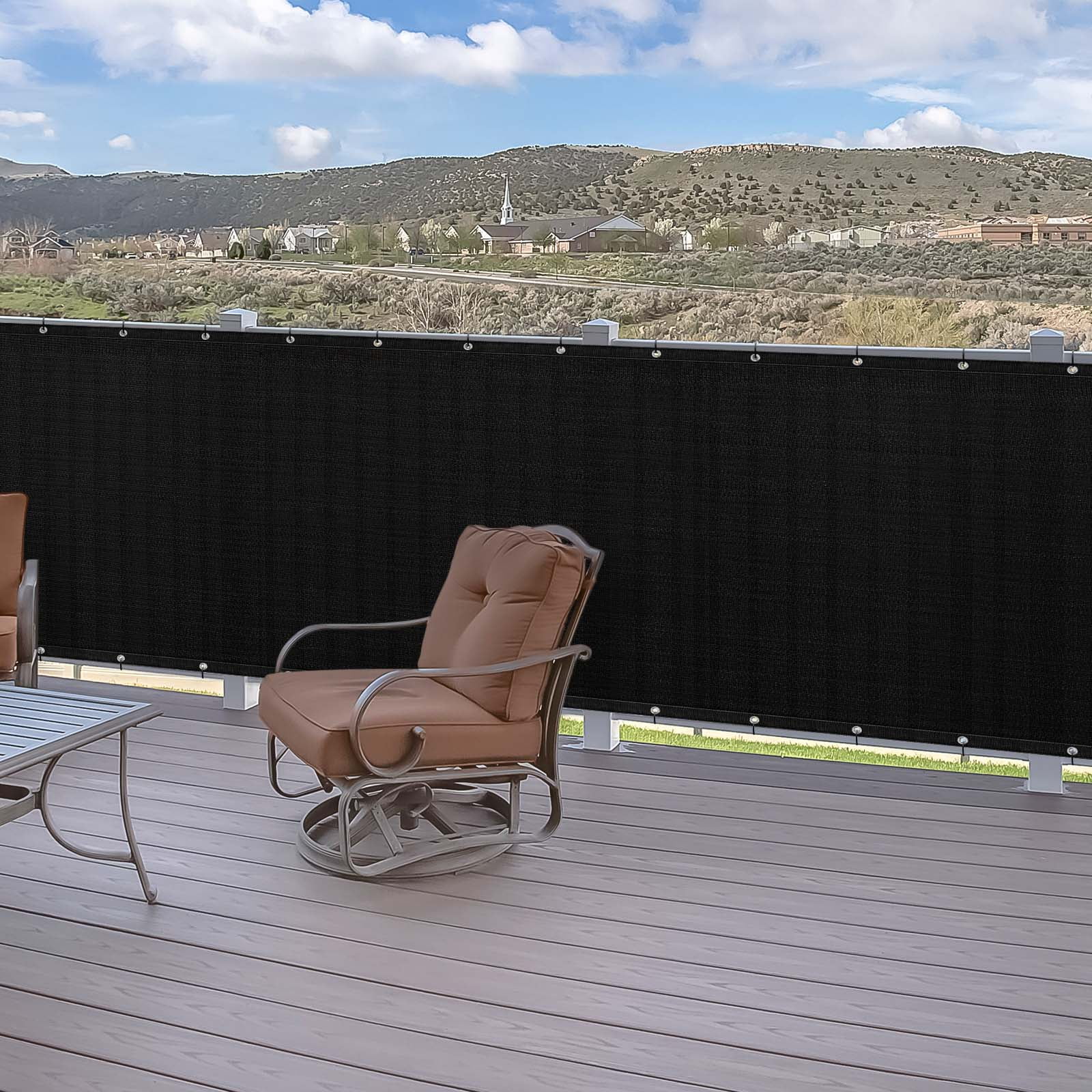 Oumilen 6' x 50' Privacy Screen Fence, Heavy Duty Fence Privacy Screen Outdoor, Black