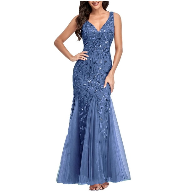 Fish Tail Dress for Women Formal Gowns Evening Dresses Embroidery ...