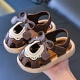 thumbnail image 2 of KPOPLK Toddlers and kids Water Shoes Beach Essentials Girls Open Toe Sandals Lightweight Breathable and Two Adjustable Straps Size 7,Coffee, 2 of 5