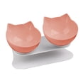 thumbnail image 1 of Comedero para gatos con cuenco doble de plataforma, cuencos elevados de comida y agua para gatos con soporte sin derrames, 1 of 5