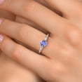 thumbnail image 4 of Gem Stone King 10K Two Tone Gold Blue Tanzanite and Lab Grown Diamond Engagement Ring for Women | 1.20 Cttw | Round 6MM | Gemstone December Birthstone | Size 5, 4 of 6