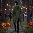thumbnail image 4 of choiix Hooded Grim Reaper Cloak and Robe Set with Full Length Cape Medieval Horror Hooded Gown and Cape Outfit with Drawstring Hood Halloween Cosplay Dress and Robe, 4 of 6