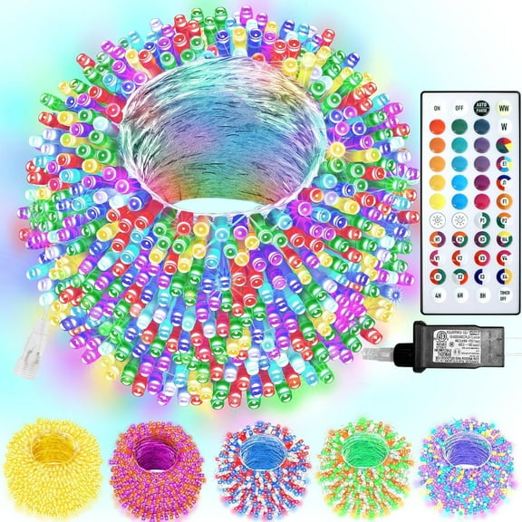 Color Changing Christmas Lights, 200 LED 35 Colors String Lights Indoor Outdoor with Remote, Waterproof Twinkle Lights Plug in for Halloween Xmas Tree Party Easter Valentine's Wedding Room Decor