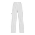 thumbnail image 4 of CQONEPT Mens Cargo Pants Corduroy Workouts Lounge Tactical Pants Athletic Running Trousers with Multi Pockets White S, 4 of 7
