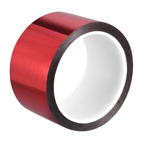 Uxcell Metalized Polyester Film Tape Adhesive Mirror Finish Decor Tape  50m x 55mm,Red