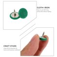 thumbnail image 3 of UPGRATOR 50Pcs Green Cloth Iron Two Legged Nails Decorative Brads For Paper Crafts Mini Round For Ribbon Fixing, 3 of 4
