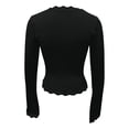 thumbnail image 6 of Womens Slim Fit Y2k Shirts Casual Crop Shirt Square Neck Lace Trim Long Bell Sleeves Shirts Fashion Blouses Flare Sleeve Tops Fitted T-Shirt Low Cut Sexy Outfits for Spring Fall 2026, 6 of 8