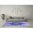 thumbnail image 3 of Ahgly Company Machine Washable Indoor Square Geometric Blue Traditional Area Rugs, 6' Square, 3 of 4
