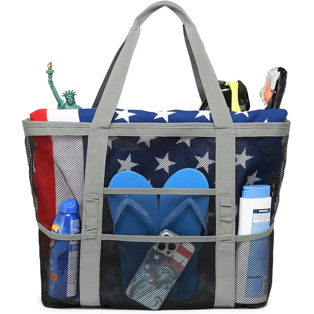 Beach Bag, Extra Large Beach Bags for Women Waterproof Sandproof, Mesh