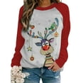 thumbnail image 2 of Yuemengxuan Women Christmas Sweatshirt, Long Sleeve Crew Neck Elk Print Casual Daily Hoodie, 2 of 4