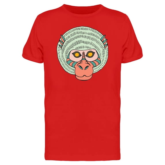 Yellow Eyed Monkey Tribal Art T-Shirt Men -Image by Shutterstock, Male Small