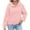 Pink, variant on Mlzmgr Womens Hoodies V Neck Drawstring Pullover Fall Solid Color Loose Comfy Sweatshirts Blouse