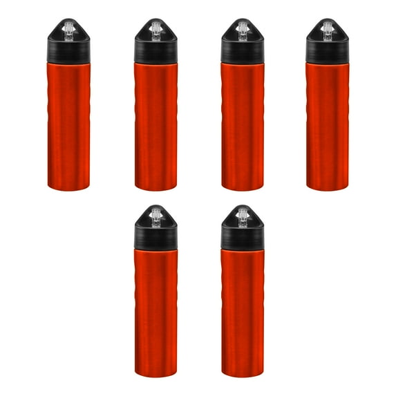 Slim Stainless Steel Water Bottles 25 oz, 6 pack, Reusable Gym Sports Bulk Pack, Orange