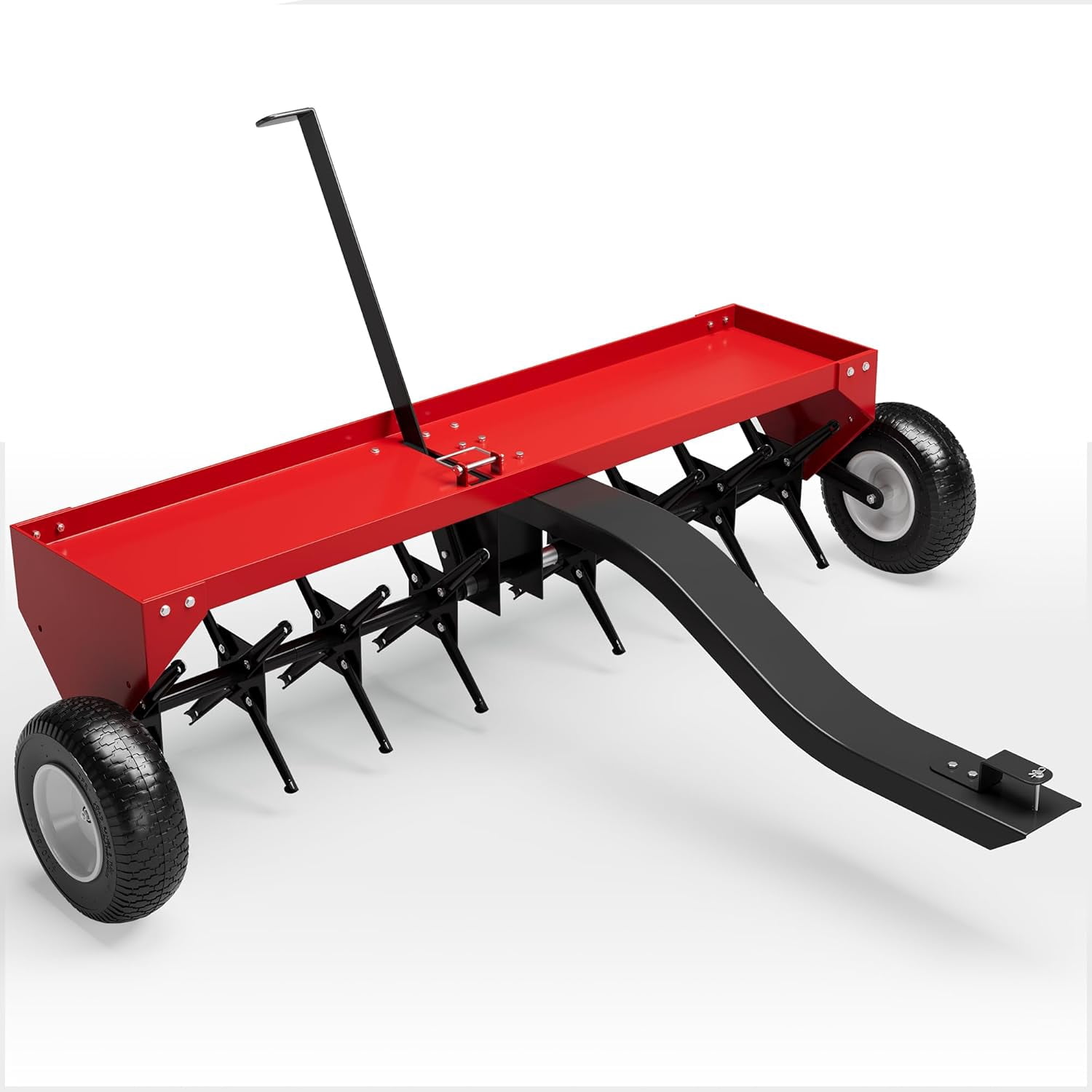 Acekid 48 Inch Tow Behind Lawn Plug Aerator - Galvanized Steel with Universal Hitch & Inflatable Wheels