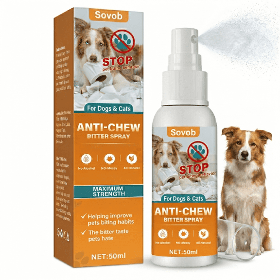 Sovob Bitter Spray for Dogs, Natural No Chew Spray for Dogs, Safe Anti Chew Spray for Dogs Pet Training Spray,50ml