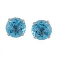 thumbnail image 3 of 14k White Gold 6mm Round Blue Topaz Stud Earrings (2.00 ct), 3 of 6