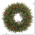 thumbnail image 3 of Nearly Natural Cedar Berry Wreath, 3 of 4