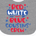 thumbnail image 4 of Inktastic Cousins Crew Red White and Blue 4th of July Boys or Girls Baby Bib, 4 of 4
