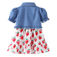 thumbnail image 3 of PatPat Baby Girl Clothes Cooling Denim Cardigan and Strawberry Girl Dress Summer Outfits Set, 18-24 Months, 3 of 8