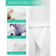 thumbnail image 3 of No Hook Shower Curtain with Snap in Liner, Abstract Ombre Purple Lily White Texture Hotel Shower Curtains for Bathroom, Washable Shower Curtain Liner Set with Mesh Top Window, 54"x78", 3 of 6