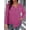 Rose Red, variant on AURA Plus Size Women Ribbed Zip V Neck Sweater 3 4 Sleeve Casual Tunic Top XL 5XL