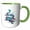 Green/White, variant on 3drose, Chinese Cloud Dragon Mythical Rain Maker Creature, 11oz Two-tone Green Mug