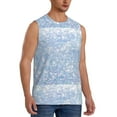 thumbnail image 2 of Balery White Bule Glitter Men's Sleeveless Muscle Shirts Workout Tank Top, Moisture Wicking, Odor Protection-Medium, 2 of 8