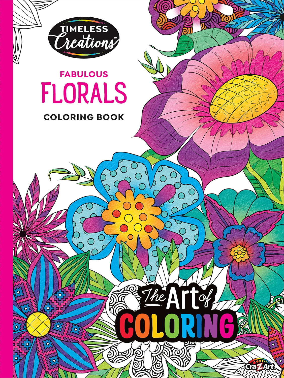CraZArt Timeless Creations Floral Coloring Book, 64 Pages (Paperback