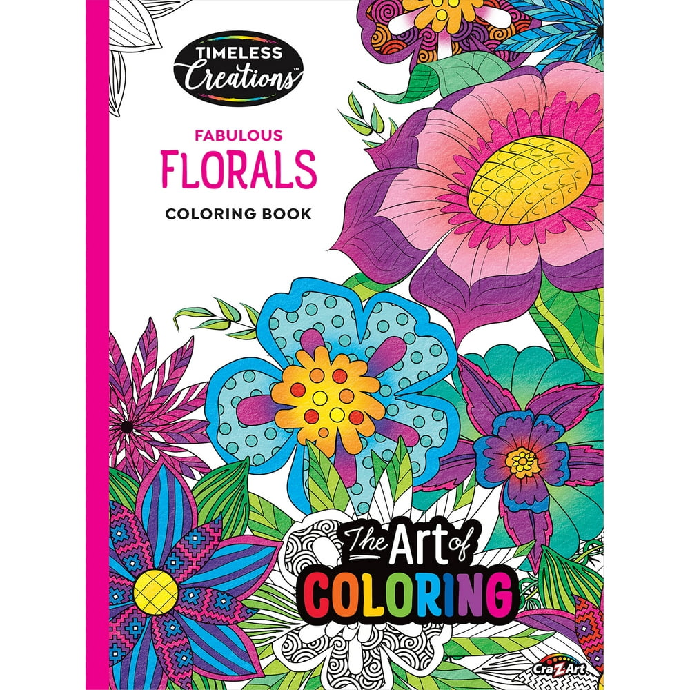 CraZArt Timeless Creations Floral Coloring Book, 64 Pages (Paperback