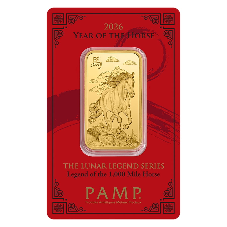 2026 1 oz Gold Bar - PAMP Suisse Year of the Horse w/ Assay
