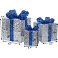 thumbnail image 5 of Bibana Set of 3 Christmas Lighted Gift Boxes, Plug-in Holiday Decor for Indoor & Outdoor, Yard, Wedding, and Home (Silver), 5 of 6