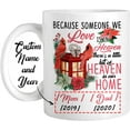 thumbnail image 2 of Personalized Coffee Mug Because Someone We Love Is In Heaven, Customized Mom Dad Family Member Friend Lantern With Red Bird Novelty Cup, Gift For Family On Birthday, Christmas, Ceramic, 2 of 7