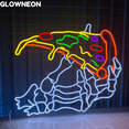 thumbnail image 2 of Glowneon Skeleton's Hand Pizza Neon Sign, Pizza Restaurant Led Light, 2 of 5