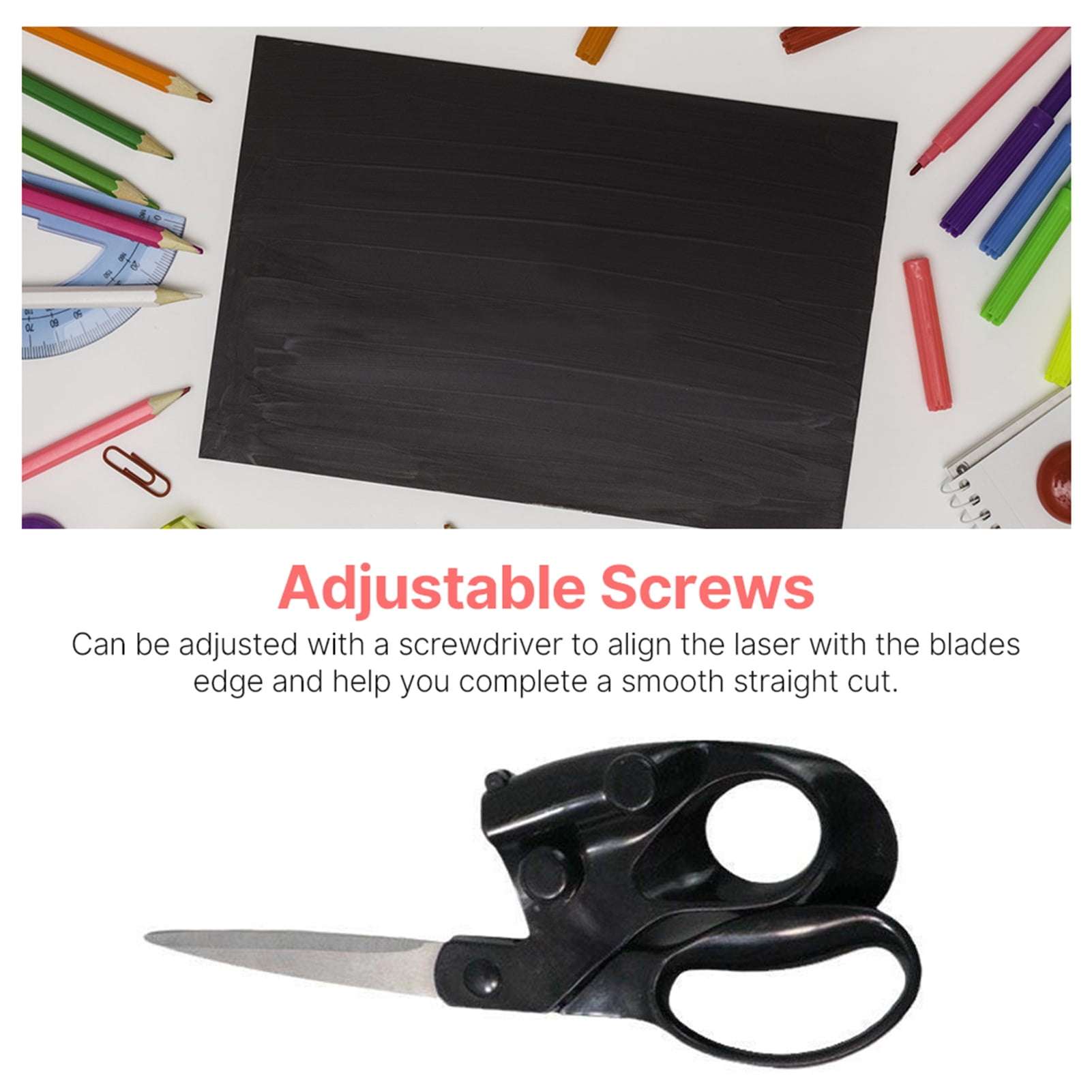 Yajisi 5 Pack Household Laser Scissors Multifunctional Sewing Shears with 6.5Ft Guide for Fabric Paper Cutting