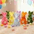 thumbnail image 4 of 7.8" Artificial Flocked Bunny with Daisy Easter Decorations Colorful Cute Foam Rabbit Figurines Spring Table Centerpieces for Wedding Birthday Party Garden Indoor Outdoor Home Decor (Blue), 4 of 6