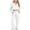 White, variant on Honeeladyy Women's Casual Color Half Zippered Long Sleeved Hoodie Pants Sports Casual Set