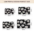 thumbnail image 5 of White Daisy Floral Door Mat Indoor Outdoor, Spring Summer Flowers Black Non Slip Welcome Mat with Rubber Backing, Absorbent Fabric Front Door Mats Entryway Rug for Home Patio Entrance 24"x36", 5 of 9