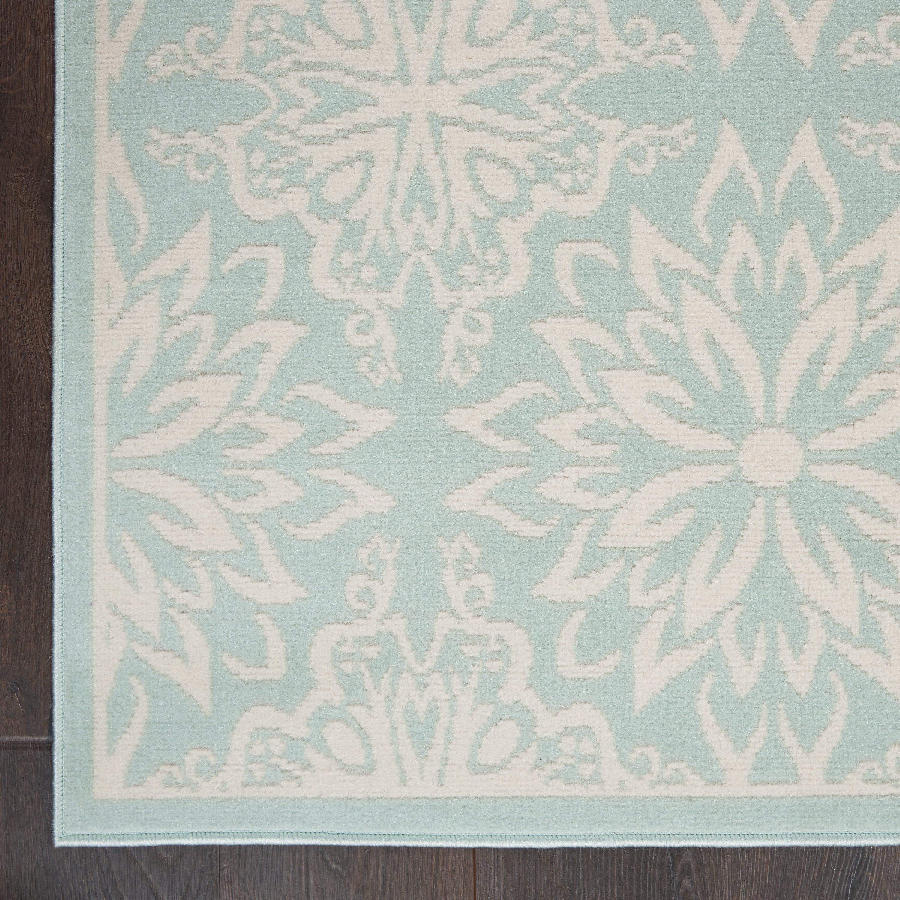 Nourison Bliss Modern Floral Ivory/Green 4' x 6' Area Rug, (4' x 6')