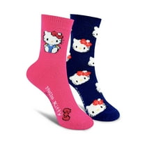 Hello Kitty Official Licensed Women's Ankle, Crew Socks, Cute Character Design, 2Pack