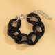 thumbnail image 4 of Heytea Pulsera acrílica gruesa blanca y negra para mujeres, adolescentes y niñas, cadena de muñeca gruesa de plástico, pulsera sencilla, regalos de joyería - -, 4 of 5